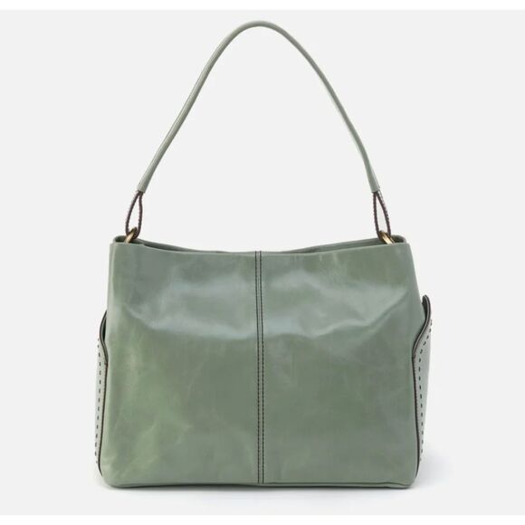 HOBO Handbags - Hobo SENECA Shoulder Bag Jade Green EUC Genuine Leather Tote Patent Leather Gold
